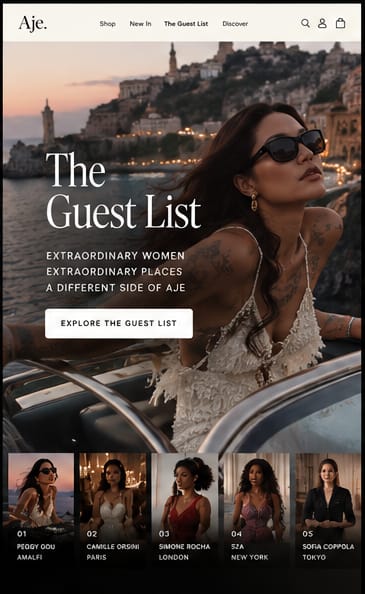 The Guest List hub on mobile