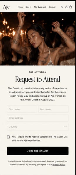 Request to attend ballot page on mobile
