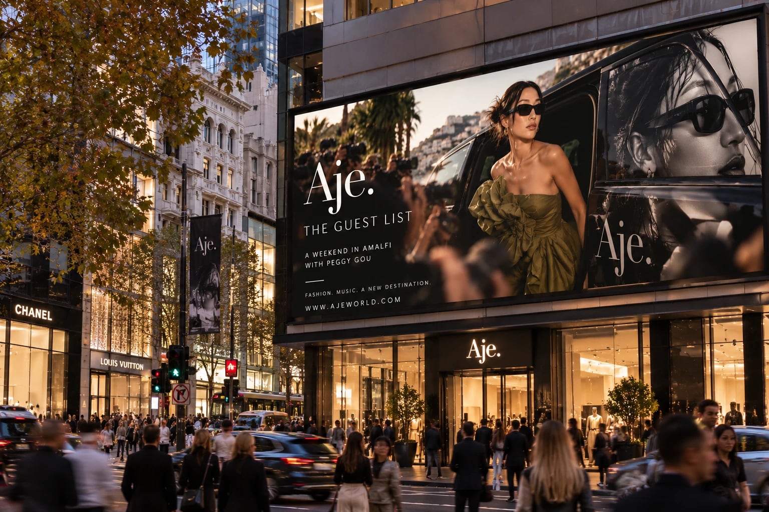 Out of home billboard for The Guest List: A weekend in Amalfi with Peggy Gou